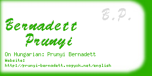 bernadett prunyi business card